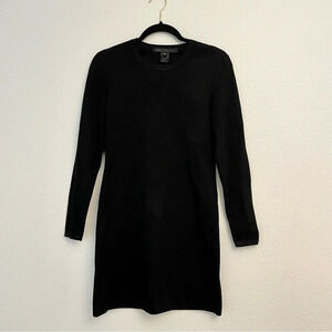 Marc By Marc Jacobs Black Ribbed Long Sleeve Mini Dress Form Fitting Size Medium